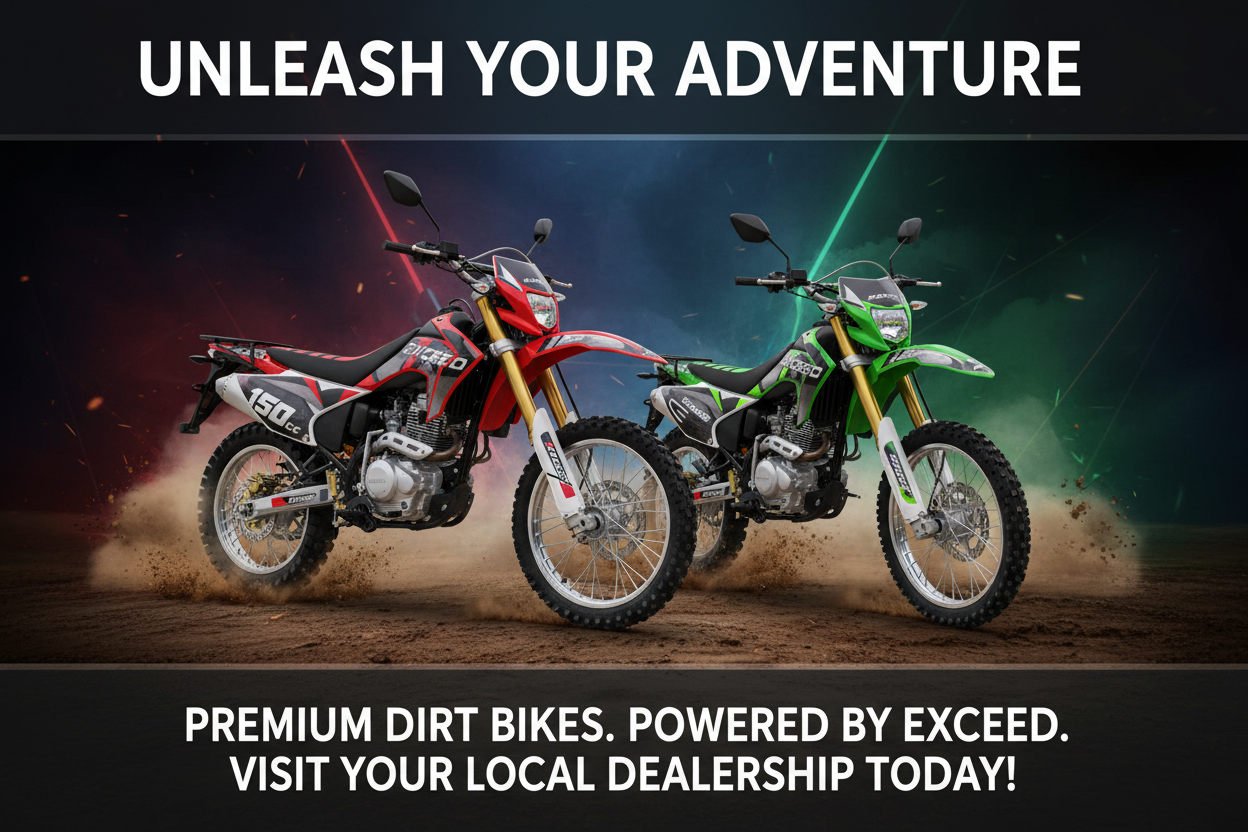 Introducing the EXCEED Bikes: 200cc & 150cc Now Available
