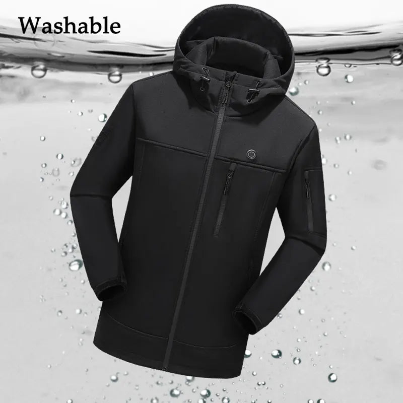 USB Heated Jacket – 10 Heating Zones | Men & Women | Hooded Winter Coat