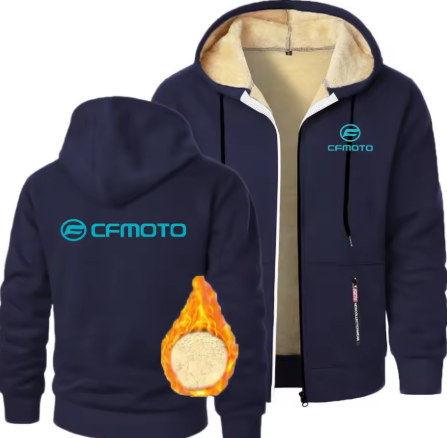 Shop the CFMOTO Sherpa-Lined Zip-Up Hoodie. Premium fleece warmth, bold branding.