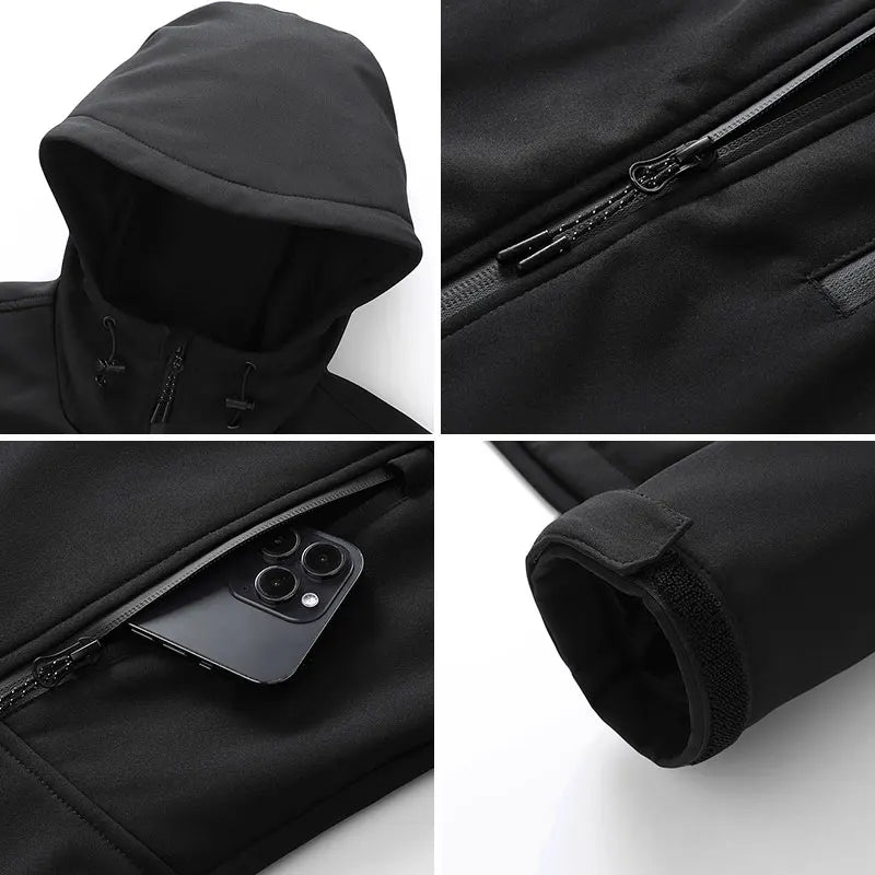 USB Heated Jacket – 10 Heating Zones | Men & Women | Hooded Winter Coat