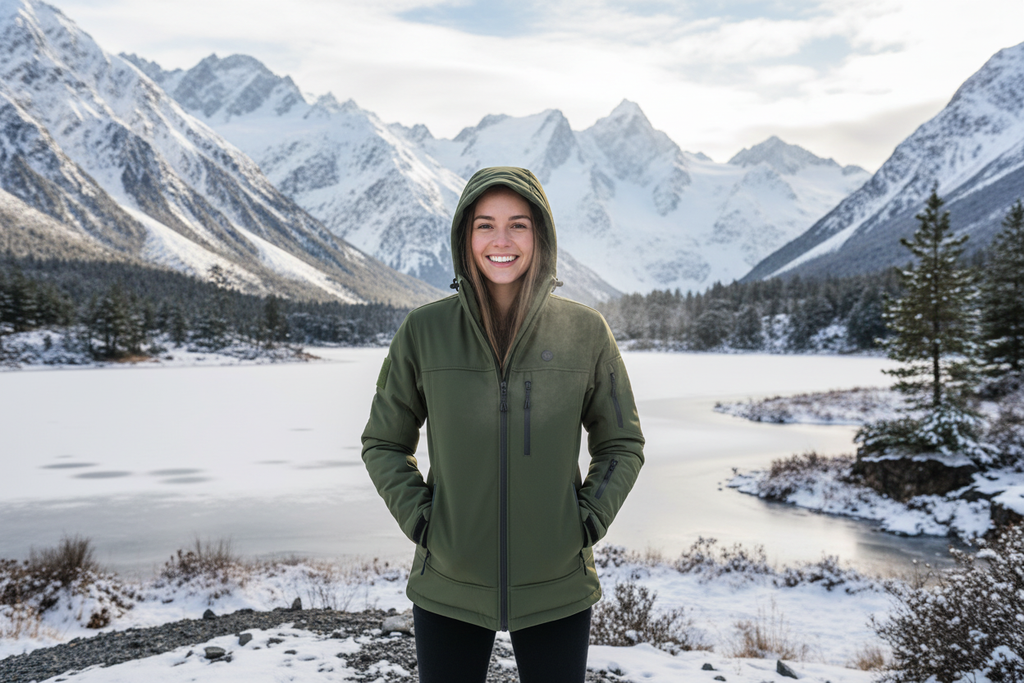 Woman Green Heated Jacket