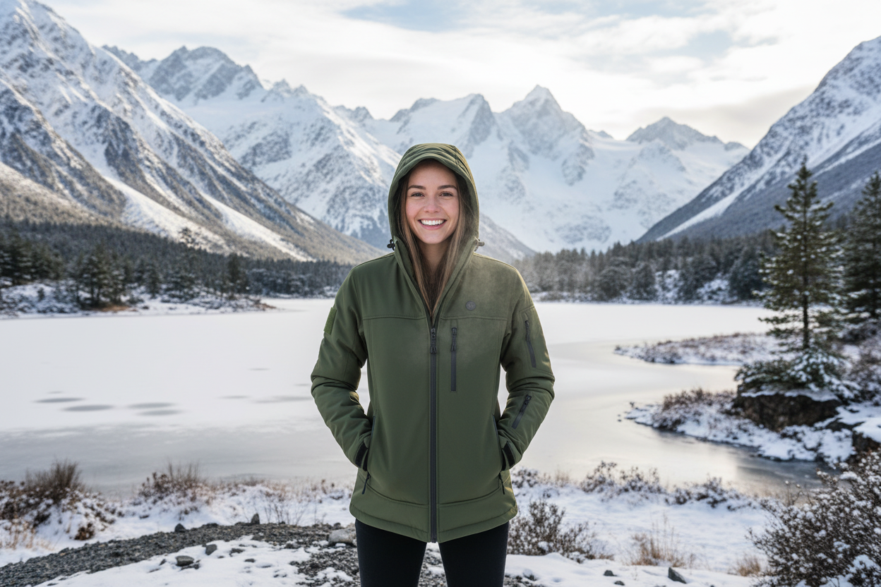 Woman Green Heated Jacket